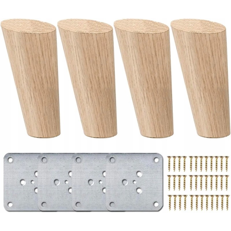 Drewniane nóżki meblowe 10cm La Vane Zestaw 4 szt