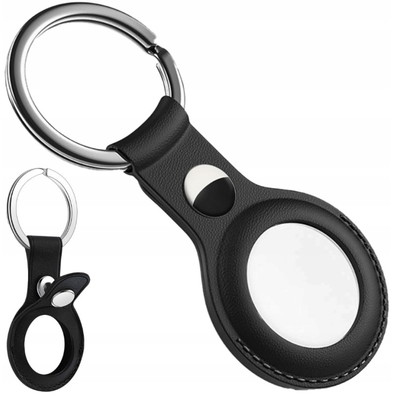 Etui skórzane brelok case do kluczy do Apple AIRTAG czarny