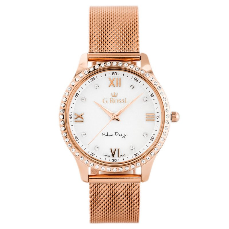 ZEGAREK G. ROSSI - 6748B-3D3 (zg788d) rose gold + BOX